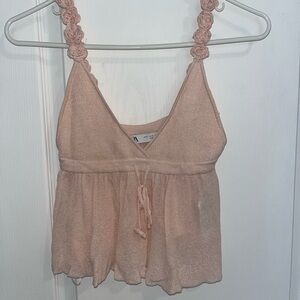 Zara Light Pink Knit Top